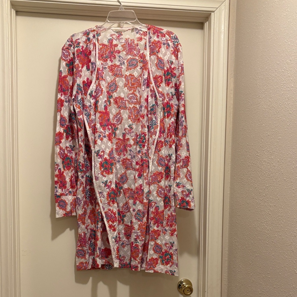 Soft Surroundings Floral Cardigan - Red and White